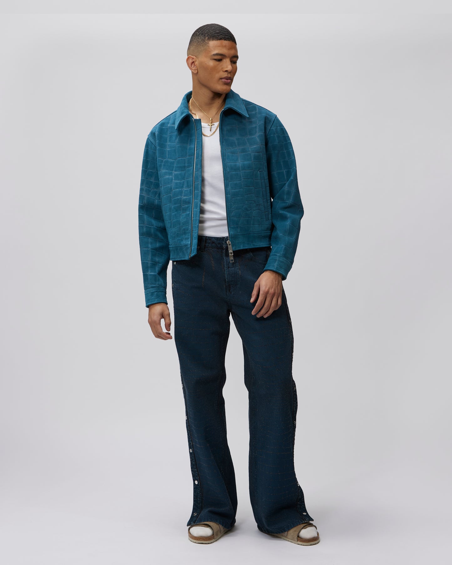 CROC SUEDE TRUCKER JACKET - Due Diligence Apparel