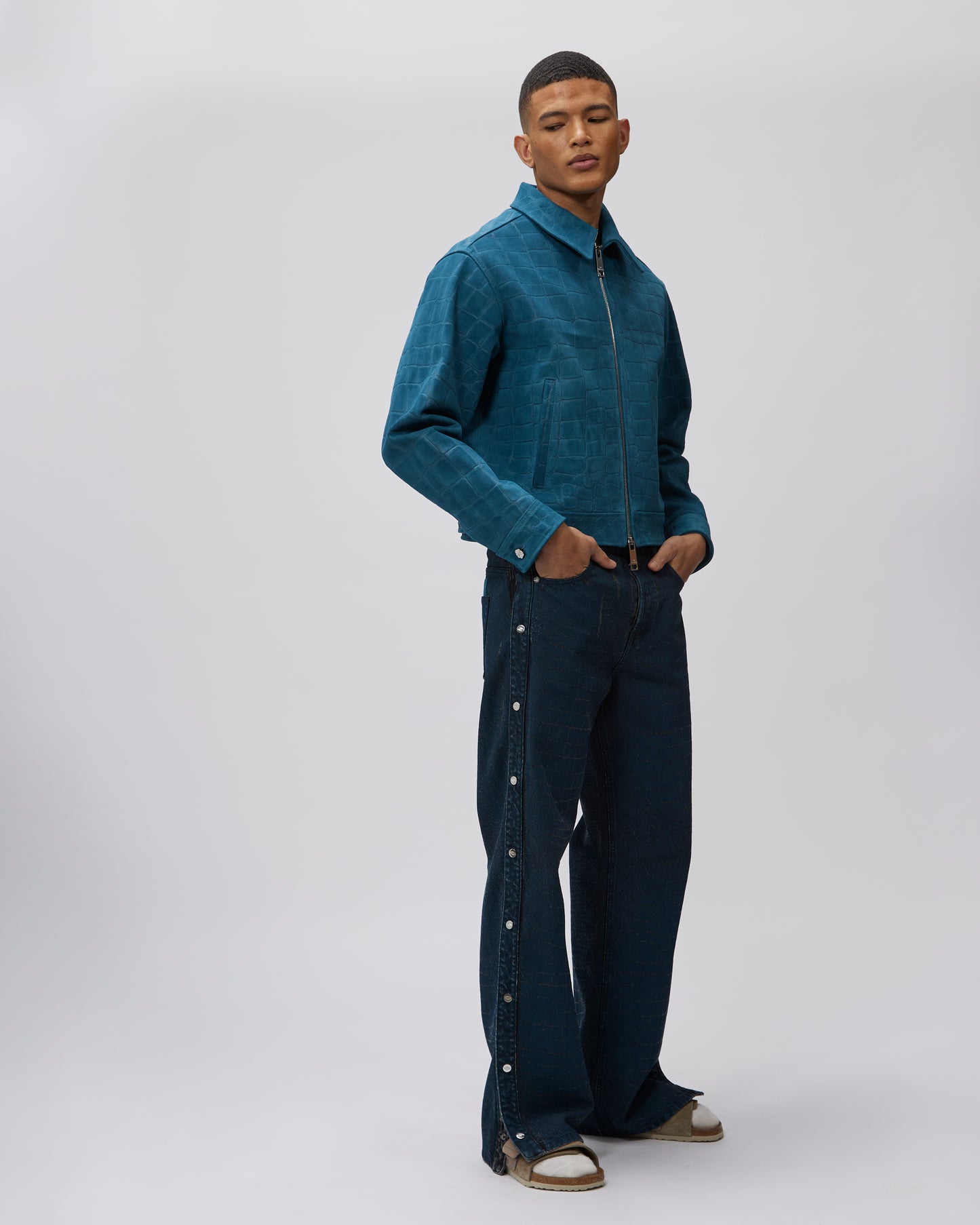 CROC SUEDE TRUCKER JACKET - Due Diligence Apparel
