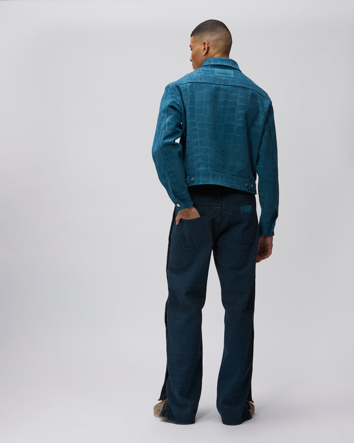 CROC SUEDE TRUCKER JACKET - Due Diligence Apparel