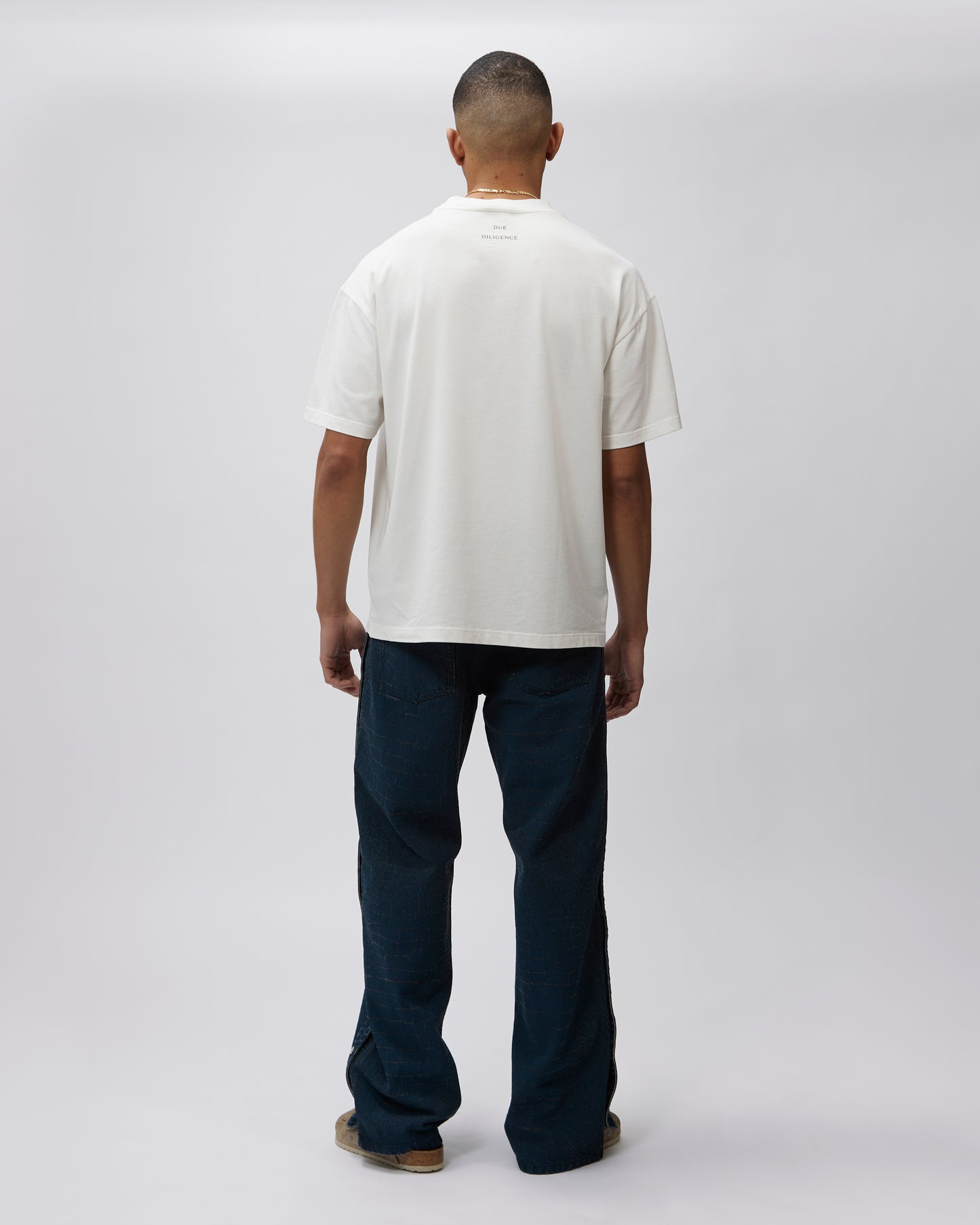 Due Diligence Logo T Shirt In White - Due Diligence Apparel