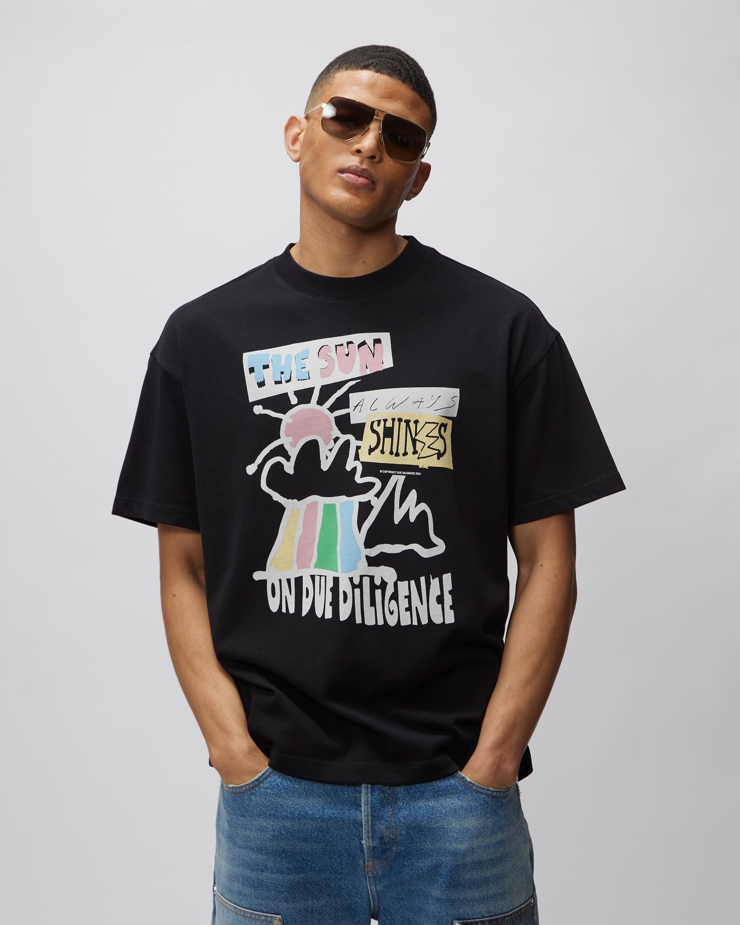 T-SHIRT WITH SUN PRINT - Due Diligence Apparel