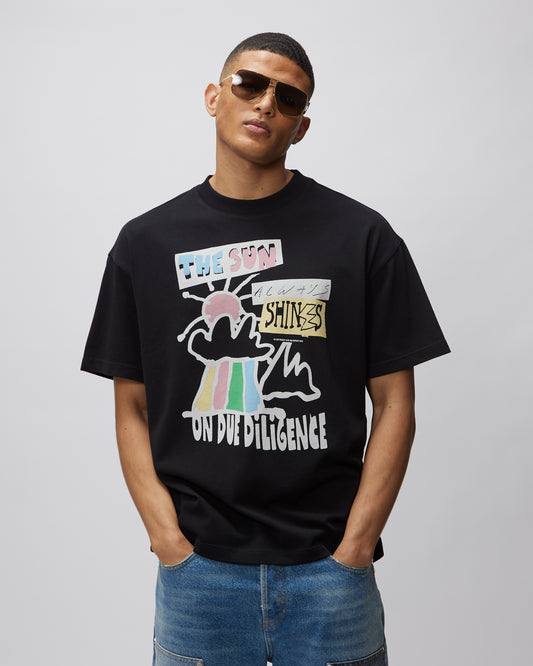 T-SHIRT WITH SUN PRINT - Due Diligence Apparel