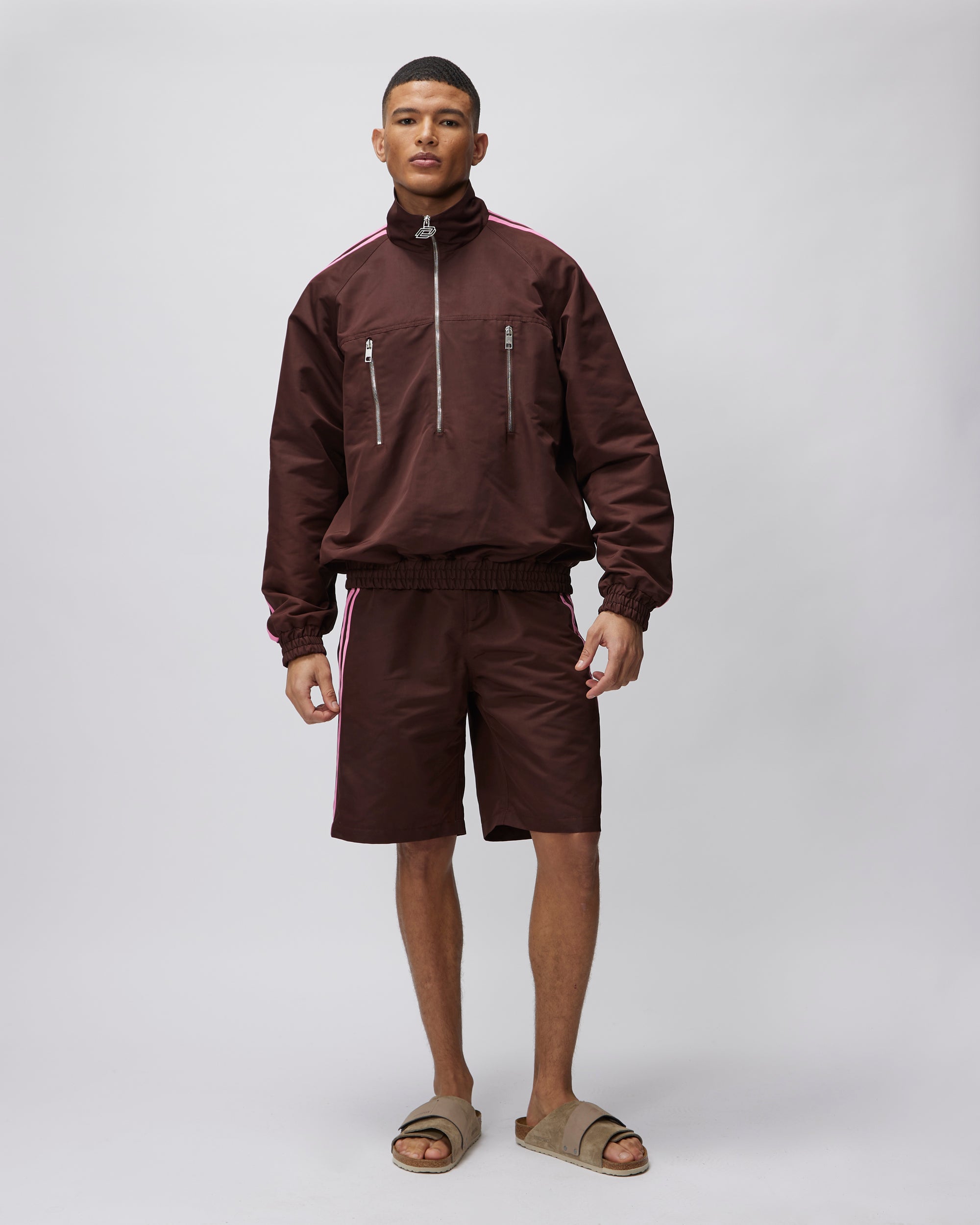 Nylon Track Jacket With Side Stripe Due Diligence Apparel 
