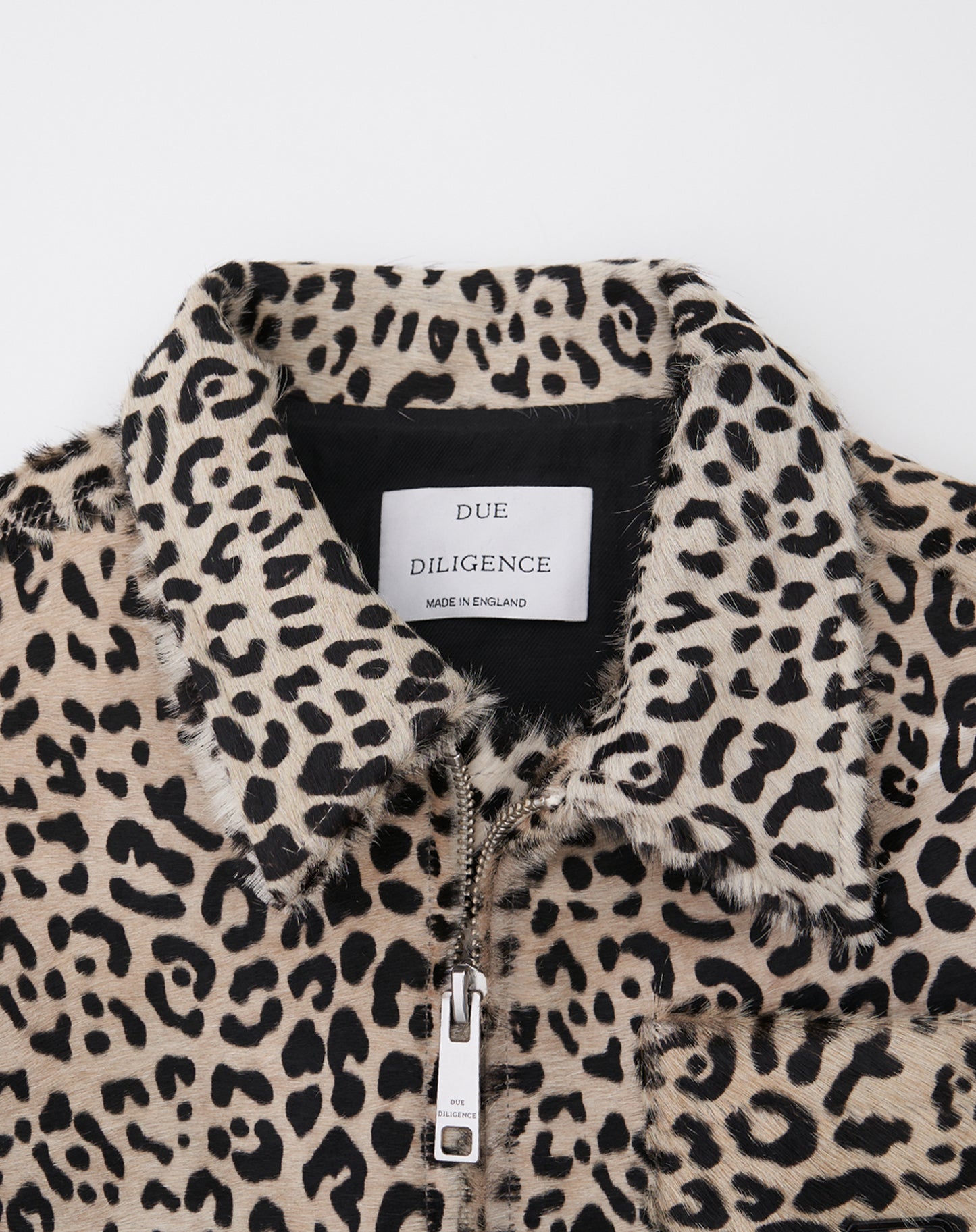 Leopard Print Cow Hair Leather Trucker Jacket - Due Diligence Apparel