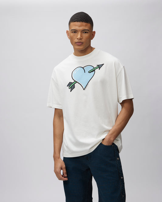 T-SHIRT WITH HEART PRINT - Due Diligence Apparel