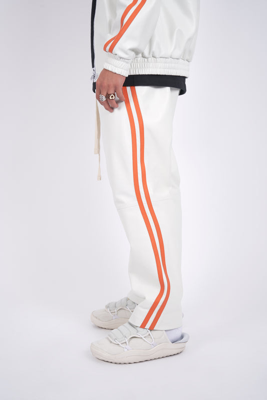 Leather Jogger With Side Stripes - Due Diligence Apparel