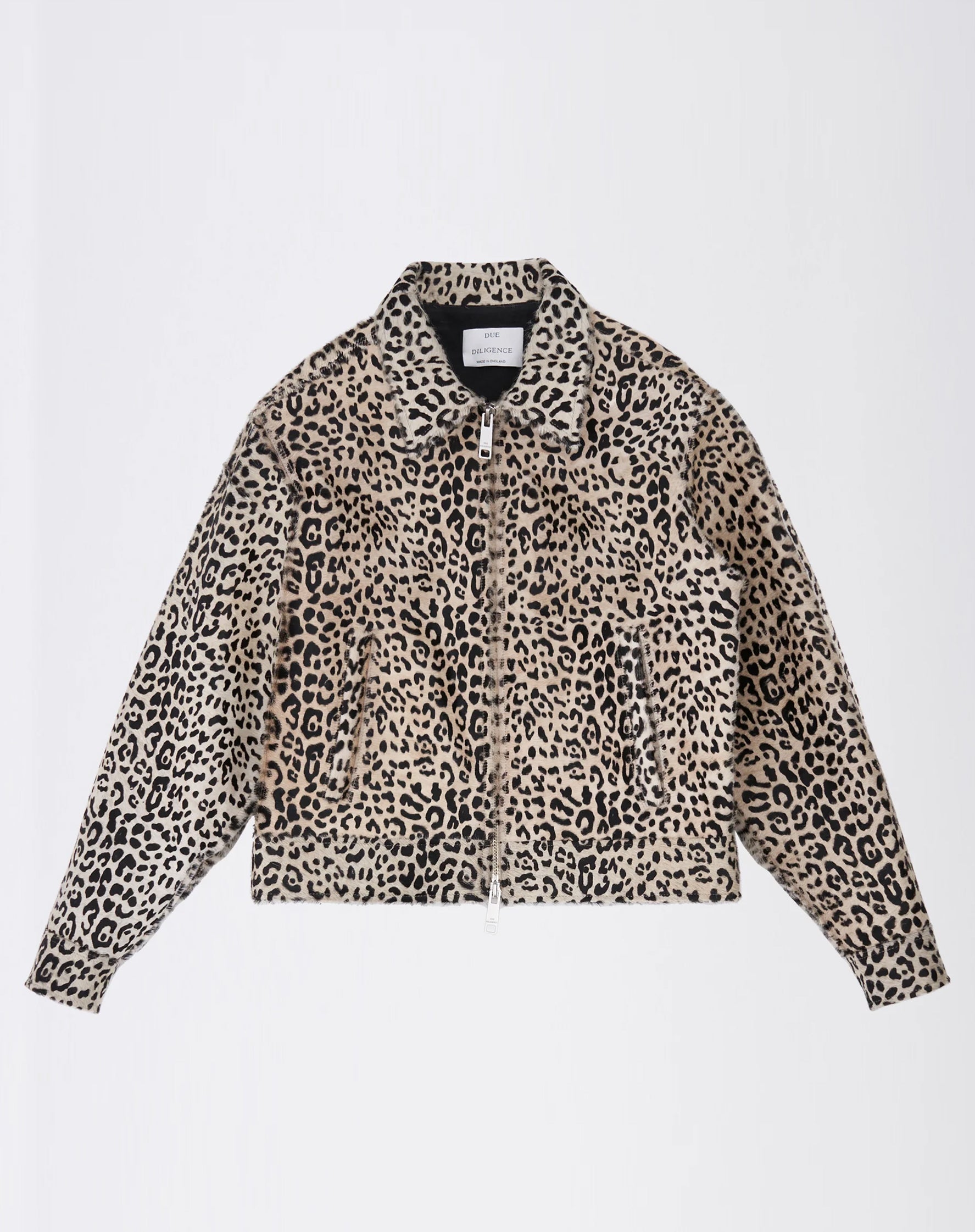 Leopard Print Cow Hair Leather Trucker Jacket - Due Diligence Apparel