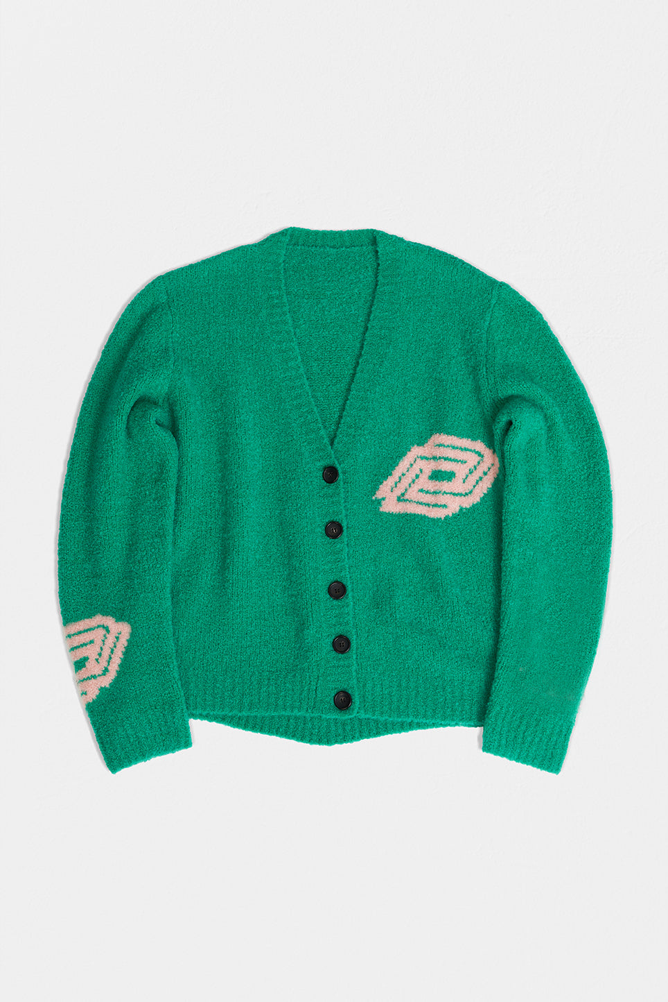 due diligence green knitted cardigan