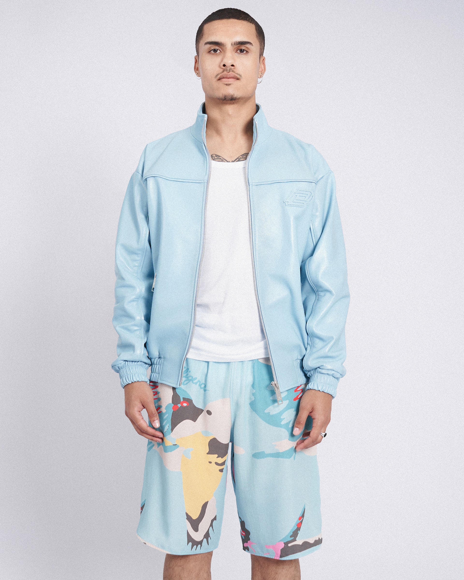 LEATHER TRACK JACKET - Due Diligence Apparel