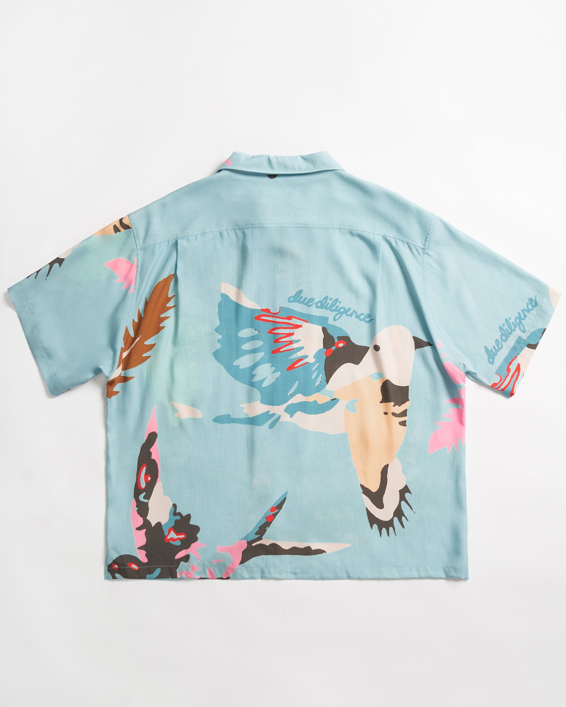 HAWAIIAN SHIRT IN BLUE BIRD DESIGN - Due Diligence Apparel